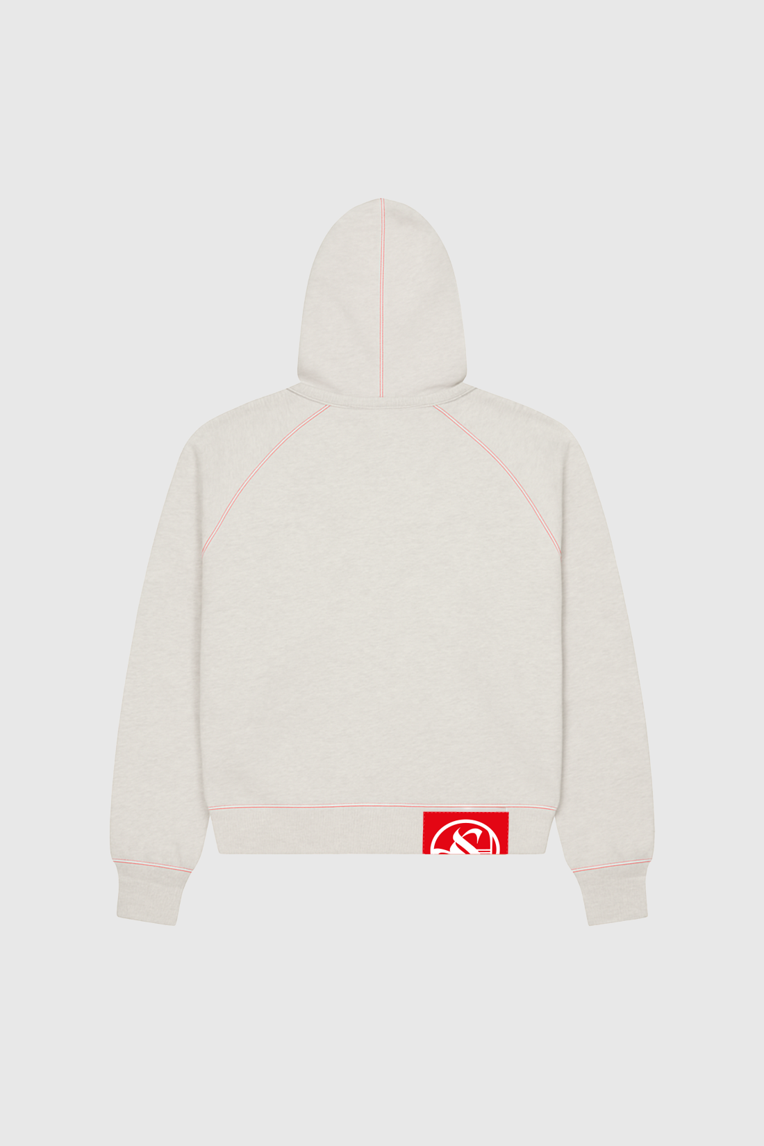 Red Contrast Stiched Hoodie